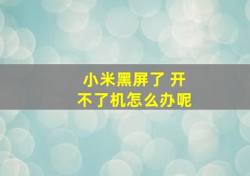 小米黑屏了 开不了机怎么办呢